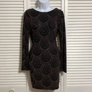 Windsor Black dress with Brown sparkles